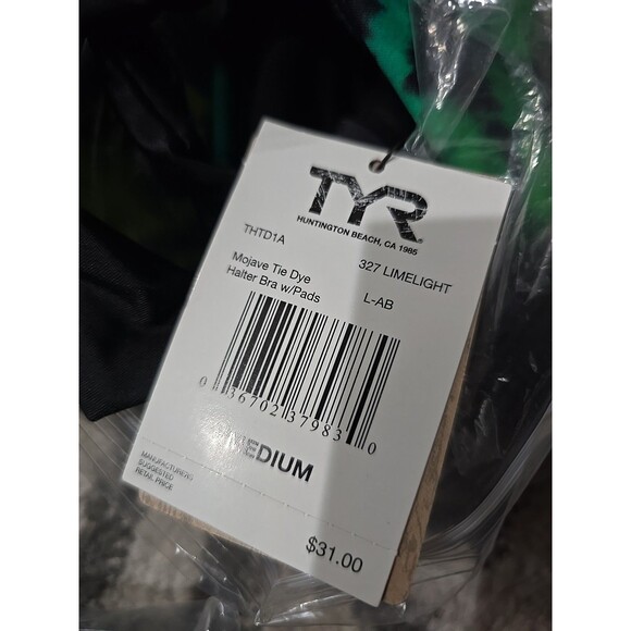 TYR Womens Halter Padded Top With Tie Bottom Mojave Tie Dye  Multicolor Sz M NEW - Picture 3 of 4